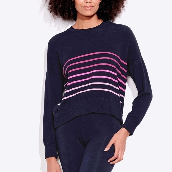 Sundry Effey Stripe Oversized Sweatshirt Soft Long Sleeve Pullover Top Sz Medium - Picture 1 of 9